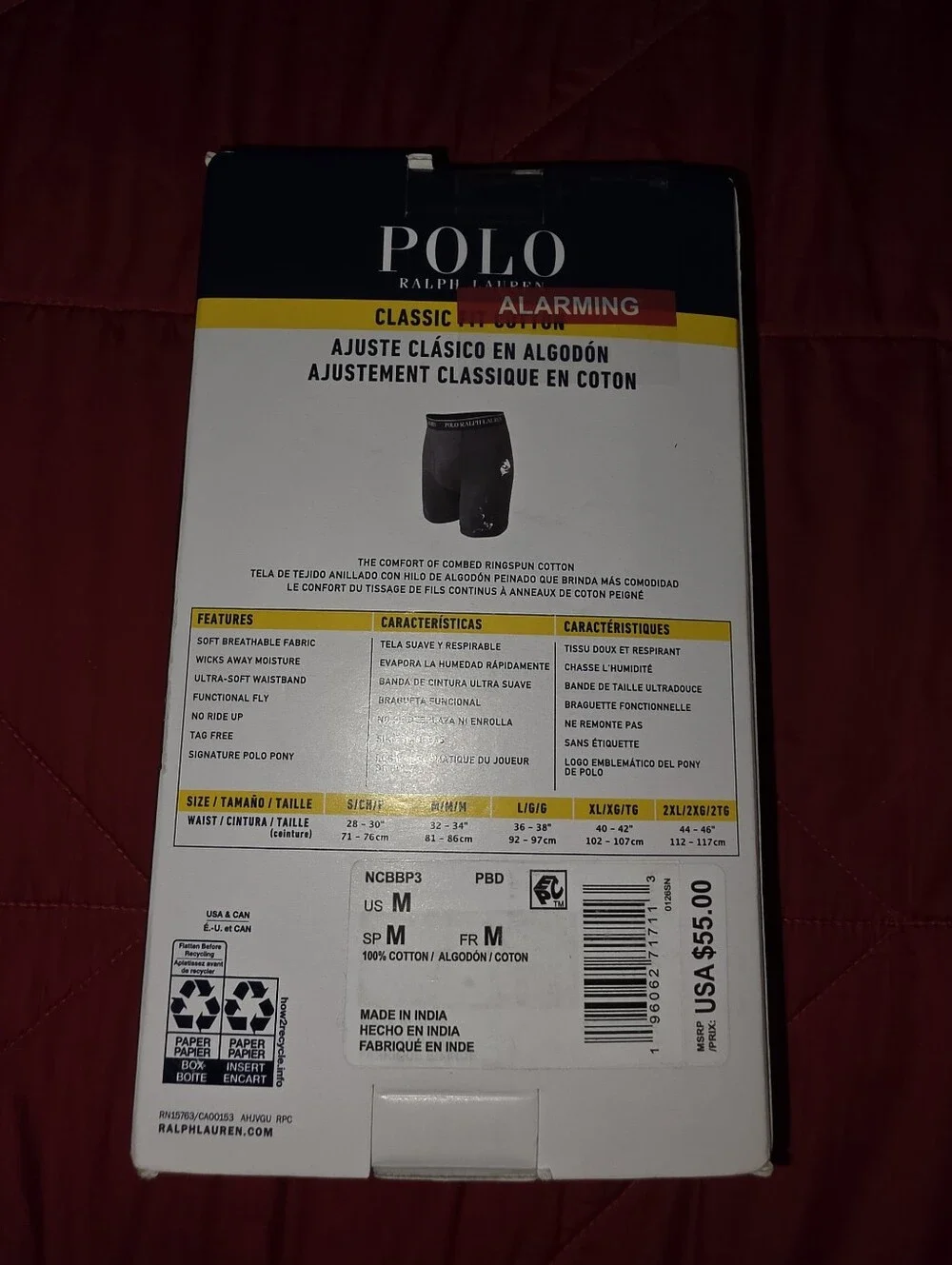 Polo Ralph Lauren SEALED! NIB! 3 Classic Fit Cotton Boxer Briefs in Black. Sz Md